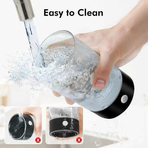 Cold Foam Milk Frother 9oz Automatic No Mess Whipping Gadget For Lattes, Cappuccinos, And Macchiatos, shown being rinsed under water
