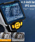 Close-up of Real Deal 1080P Borescope Camera With Blinding LED Flash And Hella Sharp 4.3 Inch IPS Screen showing display and controls.