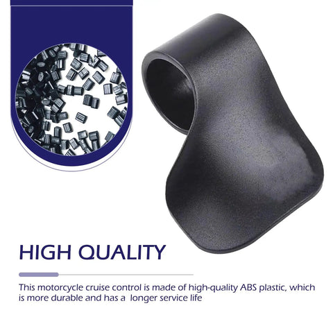 Heavy Duty Slick Motorcycle Cruise Control Grip And Throttle Assist Gear For Smooth Cruising Universal Handlebar Accelerator Booster In Black, ABS plastic detail.
