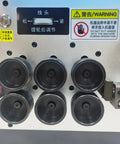 Close-up of the control panel and rollers of the Jaryannix Automatic Wire Stripping And Bending Machine 110V for Electrical Projects.