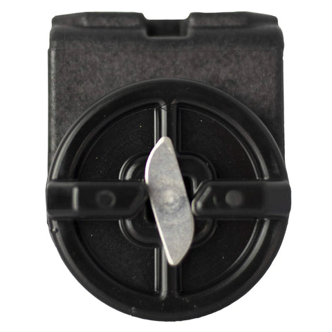90 Degree Gunwale Track Adapter For Boat Rails Turnkey Mount For GearTrac And MightyBolt Accessories Fits Ranger Lund Triton Crestliner Tracker And More Works On Versatrack And Lock Track Systems Made In USA black marine-grade adapter close-up