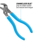 4.5 Inch Slip Joint Pliers With Straight Jaw Tongue And Groove Hardened Steel Construction PERMALOCK Fastener Blue Grips