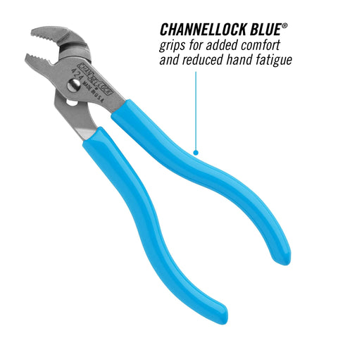 4.5 Inch Slip Joint Pliers With Straight Jaw Tongue And Groove Hardened Steel Construction PERMALOCK Fastener Blue Grips