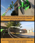 Heavy Duty Electric Vacuum Lifter Featuring Dual Mobile Suction Cups For Glass Granite Marble Slabs And Plywood Sheets with hydraulic boom details.