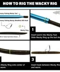 Bait Saver O Ring Set For Senkos And Worms That Prevents Tearing On Wacky Rig And Neko Rig 100 Count Black Fits 4 To 5 Inch Soft Plastics For Dock Snags And Cover Fishing. Wacky rig setup guide with ring on worm