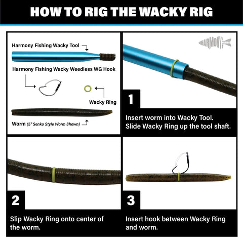Bait Saver O Ring Set For Senkos And Worms That Prevents Tearing On Wacky Rig And Neko Rig 100 Count Black Fits 4 To 5 Inch Soft Plastics For Dock Snags And Cover Fishing. Wacky rig setup guide with ring on worm