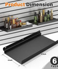 Six Piece 13x6 Inch Slatwall Shelves Set Heavy Duty Metal Slatwall Shelves For Retail Display Storage And Organization Black Finish Durable Steel Construction With Rust Resistant Painted Coating