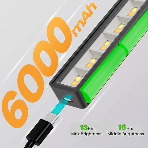 Wireless Rechargeable Picture Light Black 24 Inch Wall Sconce With Remote And Timer 6000mAh battery charging with LED display.