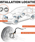 Installation diagram showing Top Tier Plug And Play Front Abs Wheel Speed Sensor Pair For Jeep Compass Patriot Dodge Caliber.