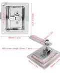 Foldable T Handle Latch Built Hella Tough For Truck Toolboxes And Camper Vans Rock Solid Stainless Polish with dimensions