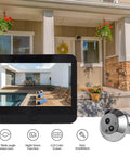 Smart Video Doorbell Camera With 4.3 Inch Display, 1080P HD Video, showing live view of porch on LCD screen, Tuya App Compatible