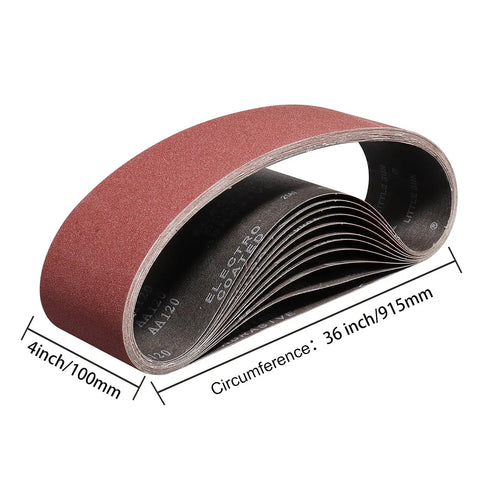 Sanding Belt 4 By 36 Inch 80 Grit For Belt Sander Heavy Duty Wood Metal And Paint Sanding Pack Of 5 Belts Aluminum Oxide