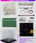 3D LED Cube Kit For DIY Electronics, Dope Lighting Effects, Pre Soldered Mainboard, Soldering Project components displayed.