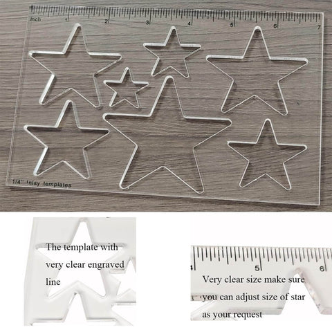 Bowtie Router Template Kit For Woodworking One Quarter Inch Thick Acrylic Jig With Star Inlay, 7 In 1 DIY Routing Template