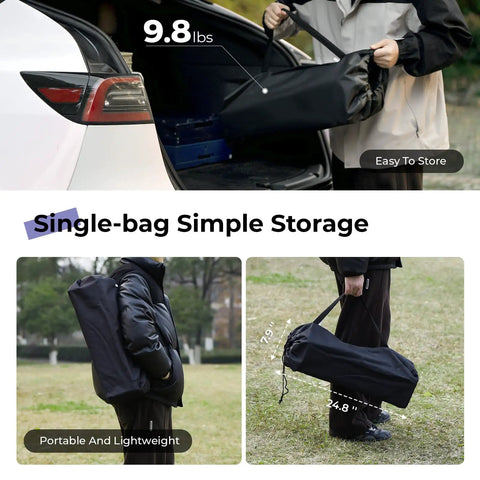 Foldable Aluminum Camping Table With Carry Bag Ultralight Roll Up Design Adjustable Height Indoor Outdoor Use Storage Bag