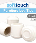 1 Inch Round Non Marking Rubber Chair Leg Caps Set of 4 Protect Floors No Slip Quiet Movement for Chairs Stools and Tables