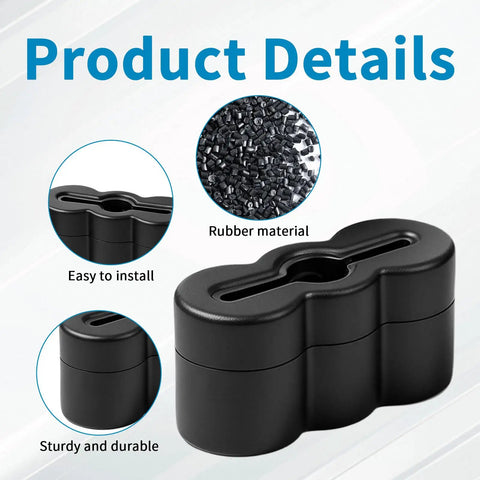 20 Pack Heavy Duty Rubber Drawer End Stoppers Cabinet Slide Bumpers Super Tough Furniture Guards showing black rubber material pads.