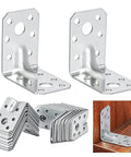 Pack Of Sixty Two By Two Inch Steel L Brackets For Wood Heavy Duty Ninety Degree Angle Corner Braces For Diy Furniture Repair, showcasing corner metal braces.