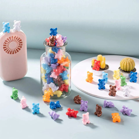 Awesome Rainbow Counting Bears Set Of 100 Bright Plastic Sorting Toys For Toddlers, colorful plastic math manipulatives in jar.