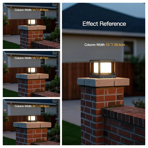 Outdoor Post Lights Hard Wired AC 100 To 240V Column Light Waterproof Fence Deck Cap Lamp Fixture 3000K on brick columns