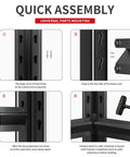 Five Tier Garage Shelving Unit Built Tough From Metal, Heavy Duty Utility Storage Rack For Garage Or Workshop, Adjustable Steel Shelves, Space Saving Organization For Tools, Parts, And Supplies. Quick assembly step-by-step metal rack connection
