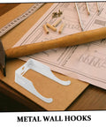 Heavy Duty Steel Bathroom Radiator Hooks And Wall Mount Brackets with tools and instructions on wooden table