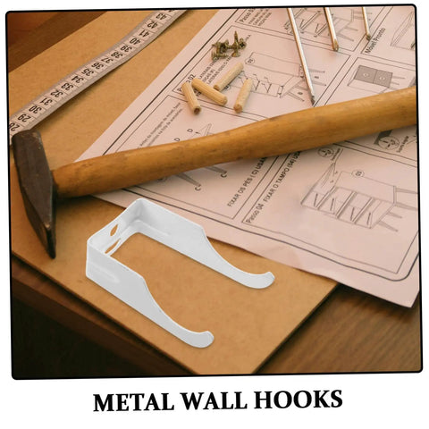 Heavy Duty Steel Bathroom Radiator Hooks And Wall Mount Brackets with tools and instructions on wooden table