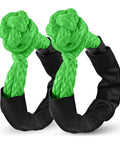 Two Pack Green Soft Shackle With 57,000 Lbs Breaking Strength Beefy Half Inch By 22 Inch Protective Sleeve For Off Road Trucks 4x4 UTV Recovery Rope Safer Than Metal Shackles