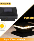 Outdoor No Fuss Post Cap Lights For 4x4 And 6x6 Wooden Posts Waterproof Fence Deck Or Patio Lighting 4 Pack Solar Powered