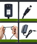 Heavy Duty Ac Adapter And Dc Charger Compatible With Skil 7.2V Cordless Drill Drivers featuring wall plug and power cable.