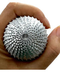 Top Shelf Steel Rotary Burr, 41.2mm Ball End Mill For Wood Carving And Engraving, showing polished steel head in hand.
