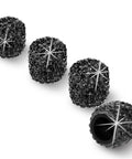 Dope Black Crystal Rhinestone Handmade Tire Valve Stem Caps 4 Pack Durable Easy Install Car Accessory For Stylish Rims