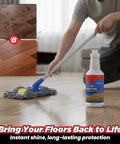 Two Pack Floor Restore Spray For Wood Tile Laminate Vinyl And Bamboo Floors Make Floors Pop Shine Renewal Polish Quick Dry Protective Finish Deep Clean Protective Layer For Dull Surfaces used with mop on hardwood floor