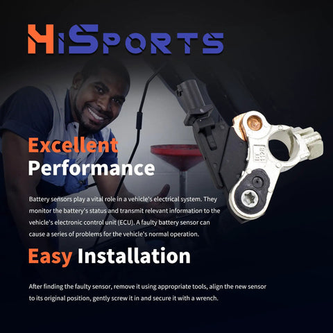 Automotive Battery Current Sensor Straight Swap For Dodge Challenger Charger Viper Ram Journey No Sweat Install Replace 4692269Ai 4692269Ah close-up with a mechanic, showcasing ease of installation.