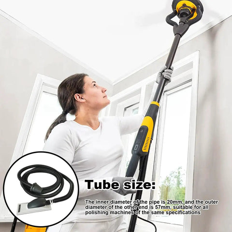 Heavy Duty Hand Planer Hose For Woodworking Dust Collection And Grit Extraction Featuring Hella Flexible Four Meter Vacuum Tube used on ceiling.