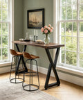 36 Inch Metal Bar Table Legs Set Of Two Sturdy Black Counter Height Support Legs For Coffee Tables Dining Tables And Desks