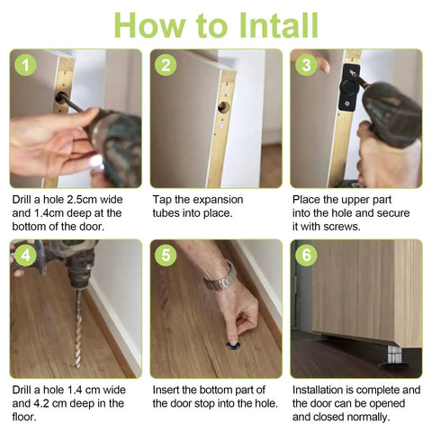 Installation steps for Magnetic Door Catch Set 2 Pack For Closets Cabinets Floor Mounted Silent Ball Catch