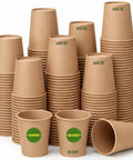 300 Count 8 Oz Unbleached Kraft Paper Cups Disposable Coffee Cups For Hot Or Cold Drinks Leak Resistant And Sturdy Ideal For Parties Home Or Office Use