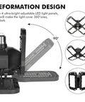 Four Pack LED Garage Light With Four Adjustable Panels 180W Ultra Bright Shop Light 18000LM E26 E27 Base showing deformation design