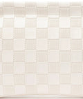 Leather Cosmetic Pouch For Purse With Secure Snap Closure And Slim Profile, 7x5.5 inch white checkered design.