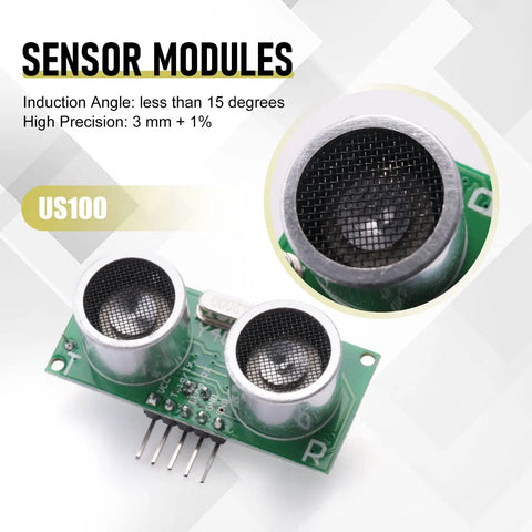 4 Pack US-100 Ultrasonic Sensor Modules With Temperature Compensation DC 2.4V-5V Low Power Consumption Wide Distance Range