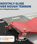 Heavy Duty Wheel Dolly Set Of 4 With 7000 Lbs Capacity Red Steel Dollies For Cars And Trucks Beefy Reinforced Base Smooth Roll Durable Shop Grade Gear For Easy Tire Changes, 3 inch casters