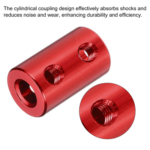 Rigid Screw Coupling For 5Mm To 6Mm Shafts Shaft Coupler Connector L20Mm X D12Mm Aluminum Alloy Joint Set Red