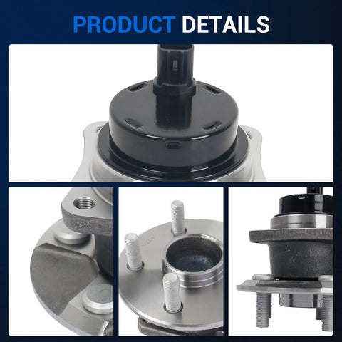 Rear Wheel Bearing Hub Assembly 512217 Fits Toyota Corolla 2003 2008 Prius 2004 2009 Celica 2000 2005 Matrix 2003 2008 Scion tC 2005 2010 Pontiac Vibe 2003 2008 ABS Models Only 5 Lug Flange 135mm, close-up view showing 5-bolt ABS configuration.