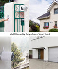 Wireless Outdoor Security Camera With Rechargeable Battery And Solar Power AI Smart Detection IP66 Weatherproof 1080P Night Vision