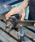 Heavy Duty ER40 Collet Chuck Holder For CNC Lathe Made With High Carbon Steel And Hardened To Rockwell 50 in use with a wrench.
