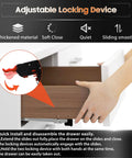 Adjustable locking on undermount soft close drawer slides bottom mounted 9 to 24 inch ball bearing rails in use