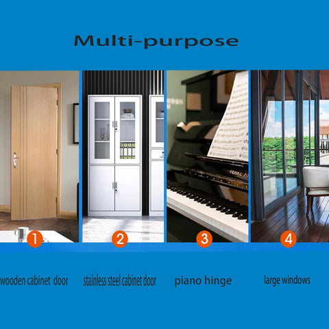 Image showcasing 4 Pack 8 Inch Black Stainless Steel Piano Hinges Heavy Duty Continuous Hinges For Cabinet Doors Pre Drilled With Screws.
