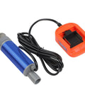 Cordless Fuel Transfer Pump 18V Delivers 40 To 60 L Min Flow Rate For Diesel Or Oil and works with Bl1830 battery, featuring blue aluminum body, hose and charger.