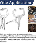 12 Piece Heavy Duty C Clamp Locking Pliers Set 6 Inch Vise Grip With Swivel Pads for welding and woodworking.